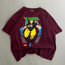 Large 1992 Burgundy X-Men Wolverine T-shirt