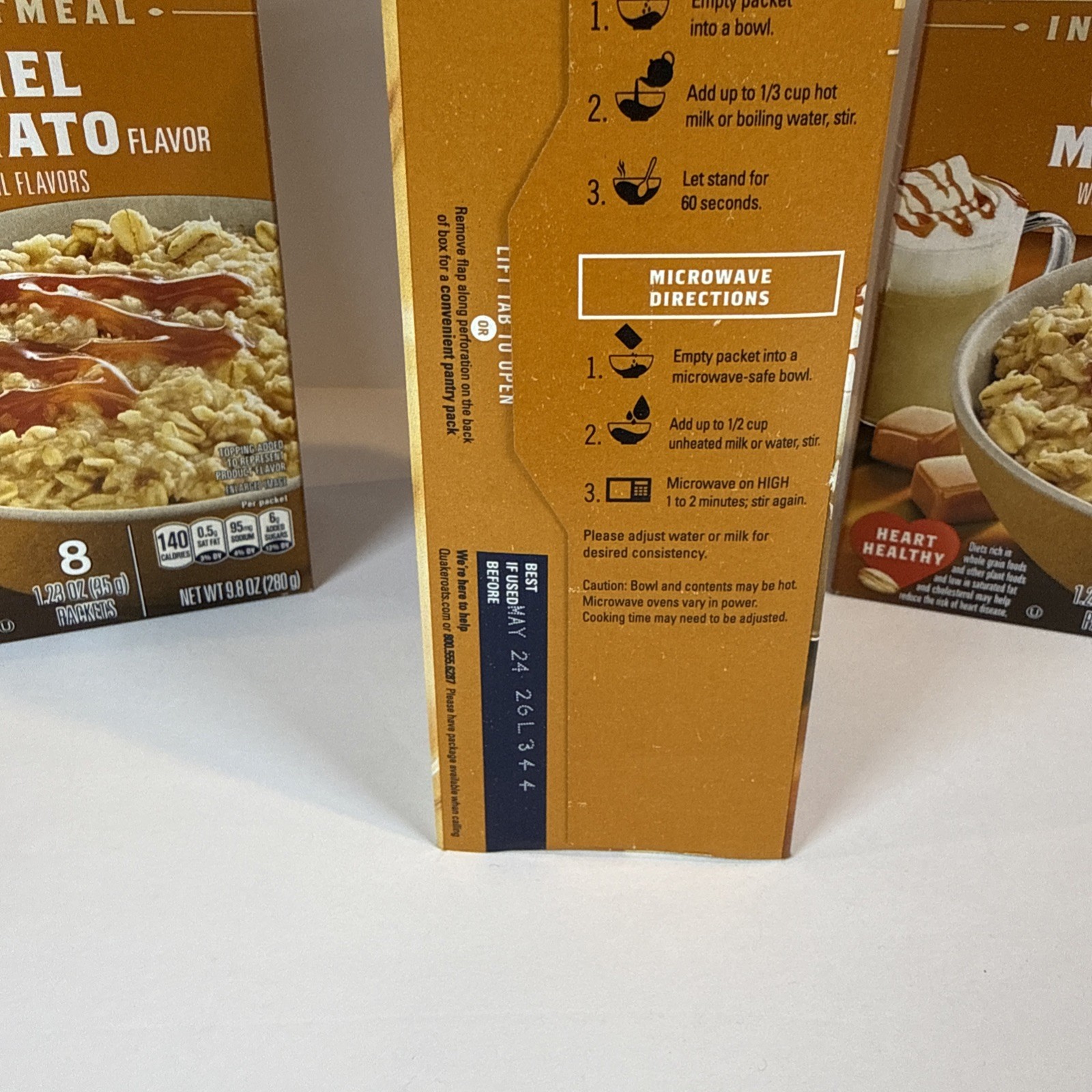 3 Quaker Instant Oatmeal Caramel Macchiato Flavor 9.8oz Boxes - Limited Edition