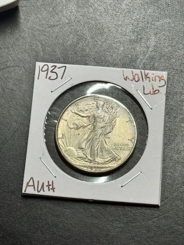 1937 Walking Liberty Silver Half Dollar AU About Uncirculated US 50c Coin (18357