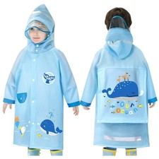 Kids Raincoats Waterproof Rain Jacket Hooded Poncho Toddler Suit Reusable 2-8Y
