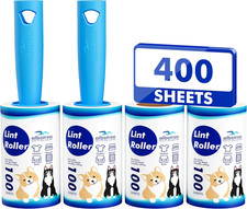 Extra Sticky Lint Roller, Mega Value Set 400 Sheets for Pet Hair Removal, Dog