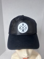 New With Tags ZYIA Active Black Mesh Snapback Trucker Hat Cap Unisex One Size
