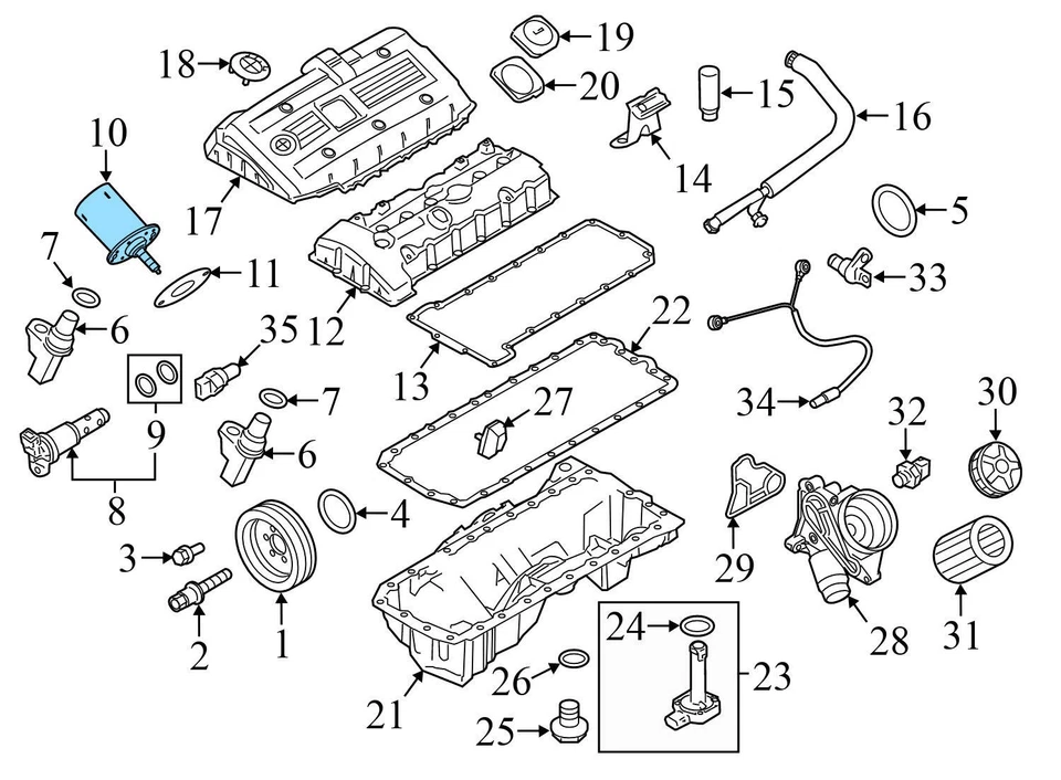 BMW 328I XDRIVE E90 LCI 2009-2012 - Actuador de árbol de levas Valvetronic 7548388 Foto 3 de 4
