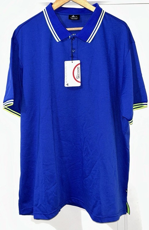 SECOOD POLO SHIRT 2XL BLUE MOISTURE WICKING NEW UNWORN WITH TAGS