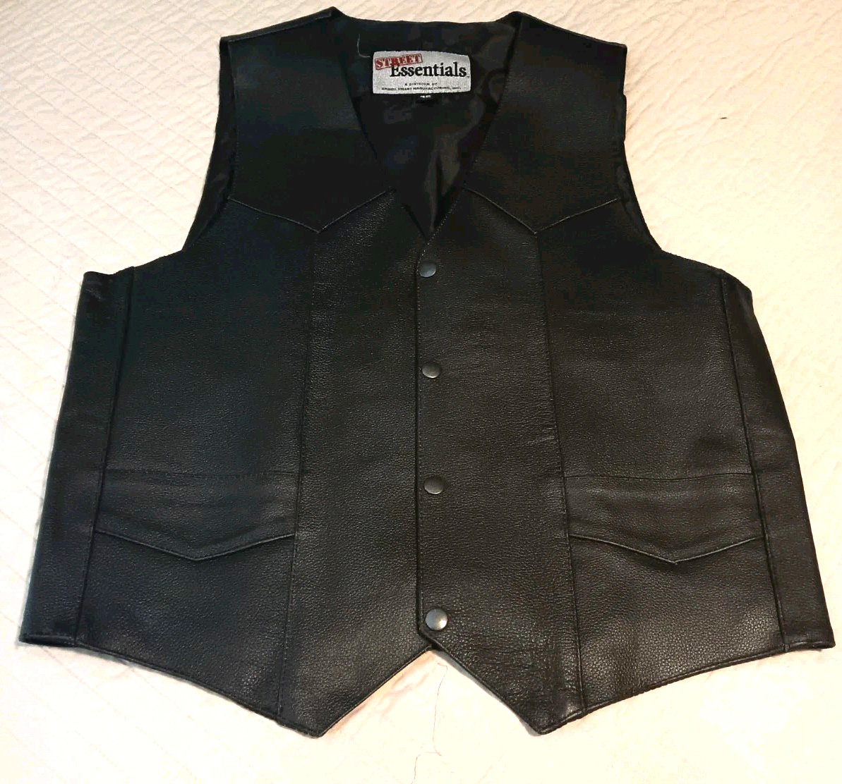 Street Essentials Leather Vest.  Multiple Pockets… - image 1