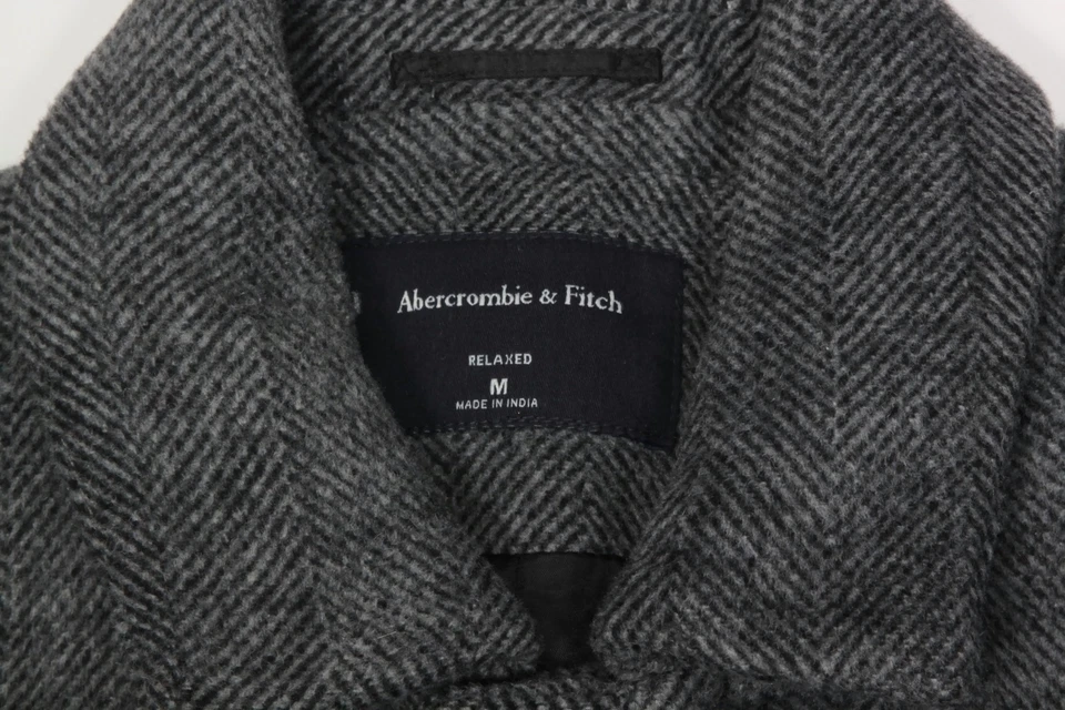 Jaqueta Abercrombie & Fitch Masculina Cinza Topcoat Lã Japão Tamanho M Relaxada - 030 - Imagem 2 de 4