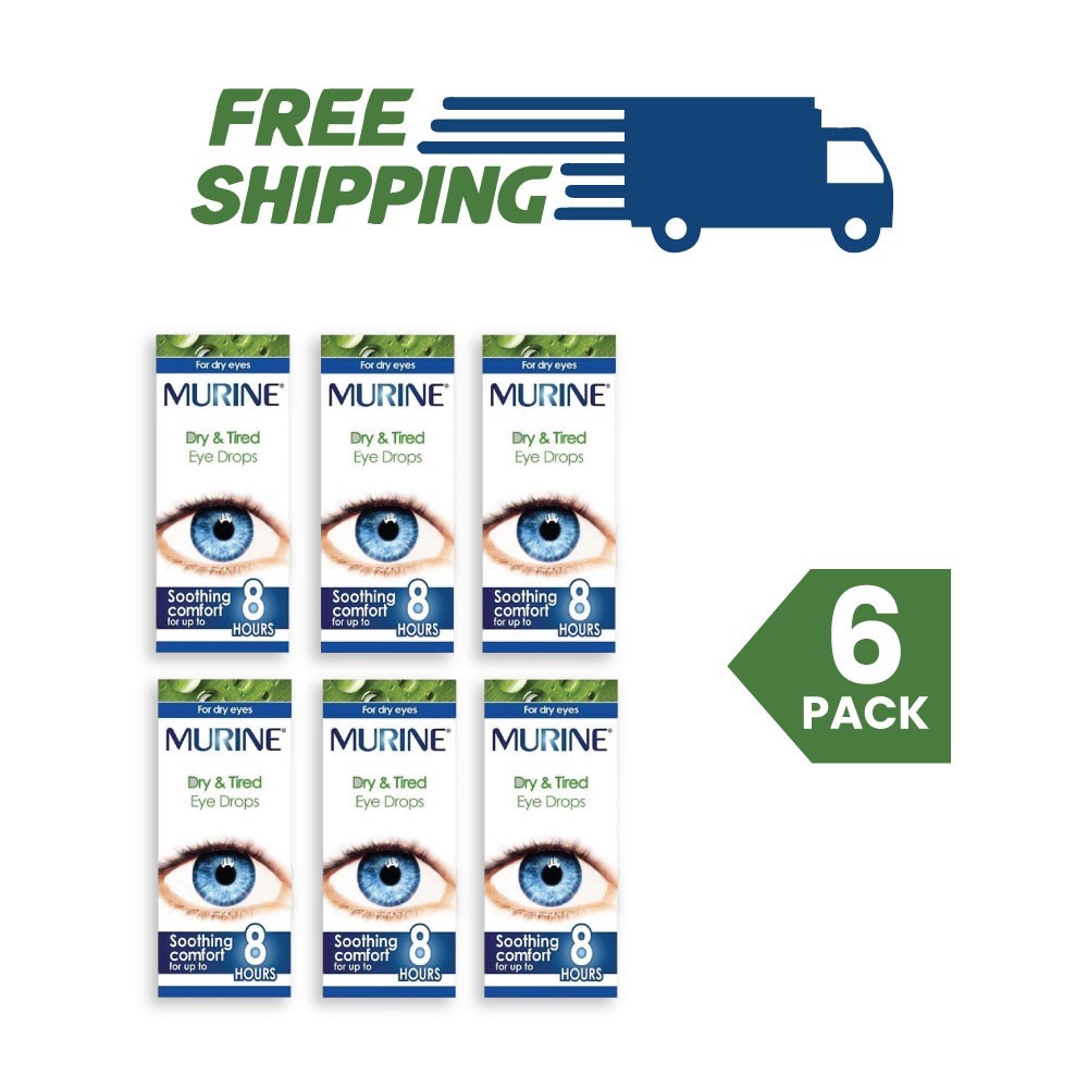 Murine Dry & Tired Eyes Lubricant 15ml Pack Of 6 Relief Eye 
