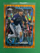 2024 Topps Chrome Update Orange RayWave Refractors #USC84 Justin Turner /25