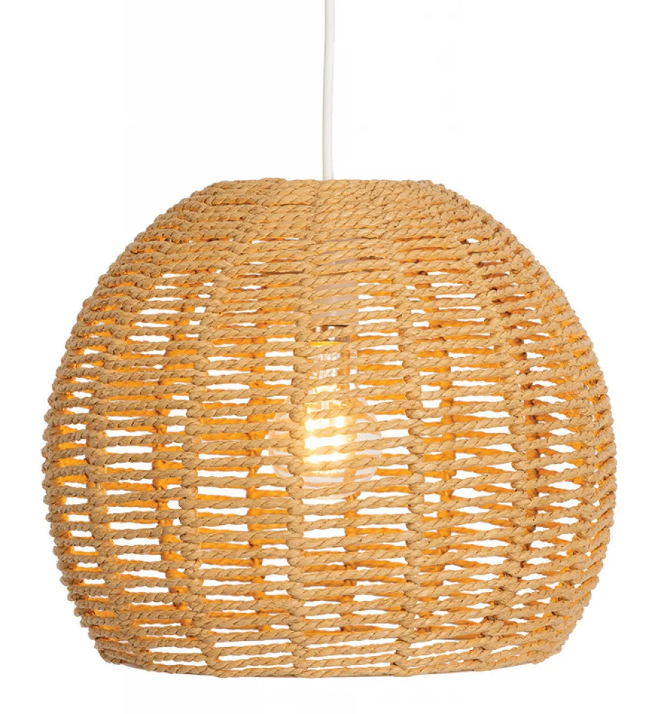 Lampshade Beige Clinton Paper String 300mm Shade Only Oaks Lighting 7358 NE MD