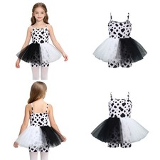 Kids Girls Costume School Ballet Themed Activity Jumpsuit Ballroom Dancewear