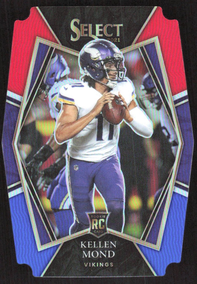 10072J 2021 Panini Select #164 Kellen Mond Red and Blue Prizm Die Cut