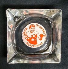 RARO POSACENERE JACK DEMPSEY RISTORANTE NEW YORK ANNI '30 VETRO BOXE VINTAGE tabacco