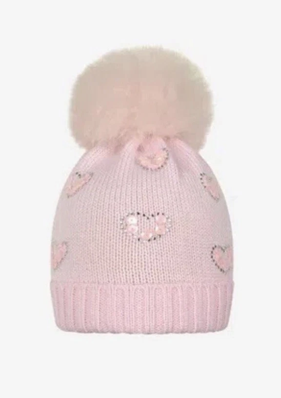 Catya Baby Girls Beanie Hat Sequins Wool Pom Pom. Size: 9 Months (£68rrp!!)