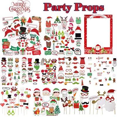 Weihnachten Photo Booth Requisiten Set Xmas Party Selfie Deko Mehrfarbig Spaß