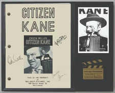 Citizen Kane Reproduction Signed Movie Script Wood Plaque Display 