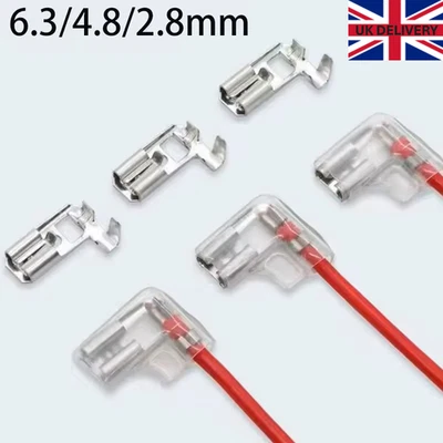 2.8/4.8/6.3mm Right Angle Flag Shape Terminals With Covers Female Spade Crimp UK