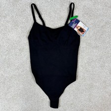 Maidenform Womens Seamless Thong Bodysuit Black Firm Control DMS830 Large NWT