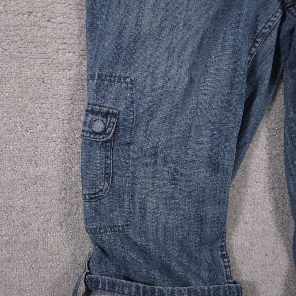 Pantalones de mezclilla Christopher & Banks cargo capri para mujer 12 bolsillos utilitarios informales Foto 4 de 4