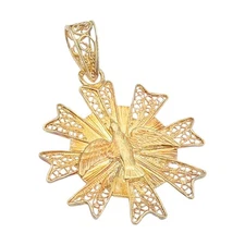 925 Sterling Silver Vintage Pendant Gold Plated Etched Holy Spirit Dove  PT25214