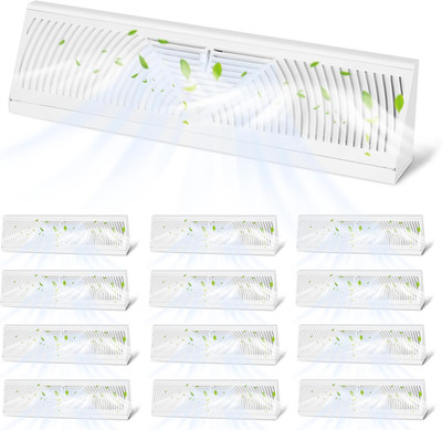 4 Pack 18 Inch Baseboard Register | Roundflow Design for Maximum Air Flow - Smoo