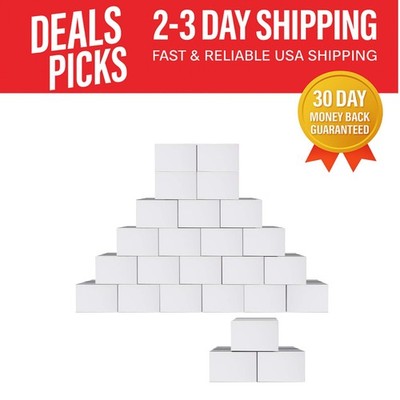 Eco-Friendly 11x6x6 White Corrugated Shipping Boxes - 25 Count for Small Items