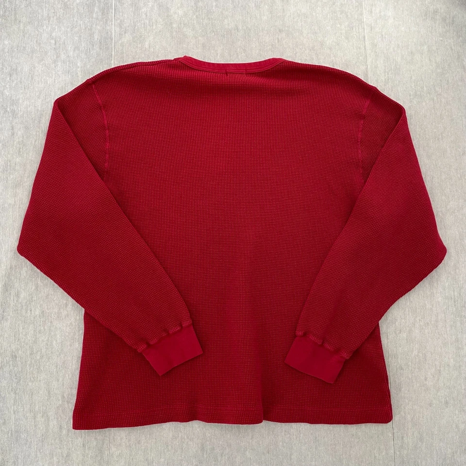 Sudadera DE COLECCIÓN J Crew Adulto 2XL Rojo Remero Pullover Textura Térmica Para Hombres Foto 2 de 4