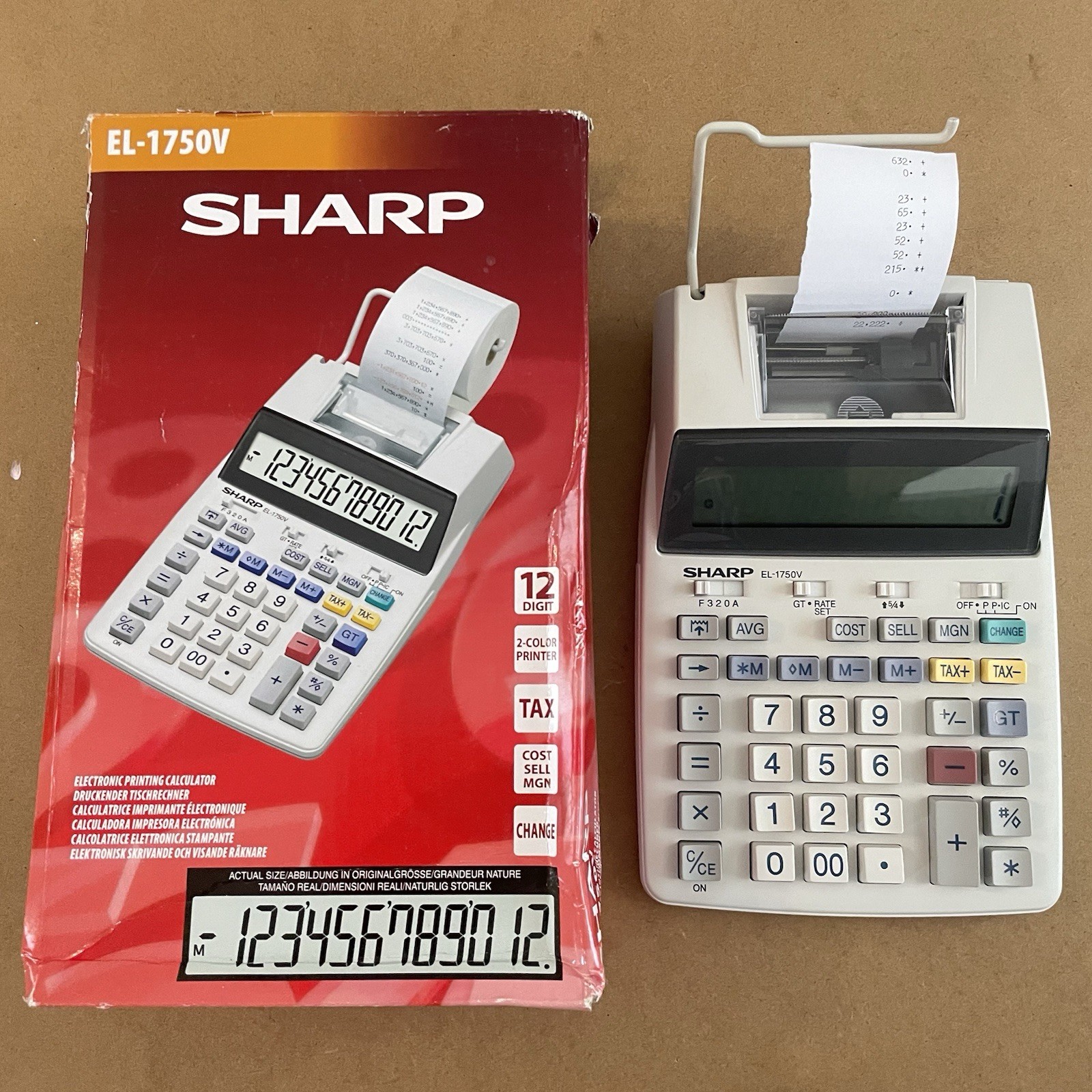 SHARP EL-1750V ELECTRONIC PRINTING CALCULATOR