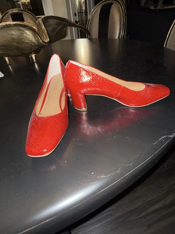 J. Renee “Olivienne” Red Patent Lizard Embossed Pumps - Size 10