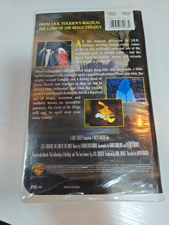 The Lord Of The Rings Warner Brothers Vintage 1978 VHS Video J.R.R Tolkien - Image 3 of 4