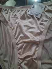 Vintage Adonna Silky High Cut Nylon Panties Womens 5 Nude