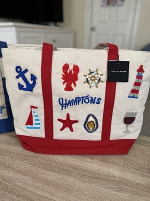 America & Beyond   NEW Limited Edition Hamptons Beaded Tote Lobster Oyster NWT