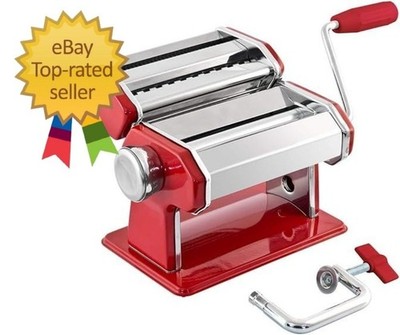 Elegant Stainless Steel Manual Pasta Maker with Adjustable Thickness Settings