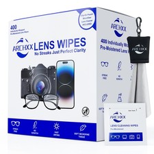 400 Count Lens Wipes for Eyeglasses, 1 Clip-On Pouch Microfiber Lens Cleaner...