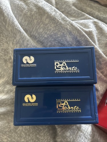 Lot of 2 Blue PSA Card Storage Holders Box PSA/DNA