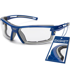 Safety Glasses ANSI Z87 with Removable Foam Gasket, Clear Lens, Anti-Fog, Scrat