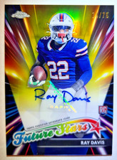 2024 Topps Chrome Ray Davis Future Stars Gold Refractor Auto Rookie BILLS 74/75