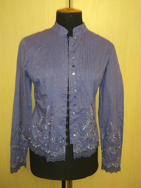 Women Laura Ashley Shirt Lilac Cotton 32 / XXS /