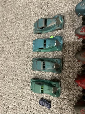 Vintage Hubley Kiddie Toy No. 457 Die-Cast #5 Race Car Green 6.75'' USA 1940s 