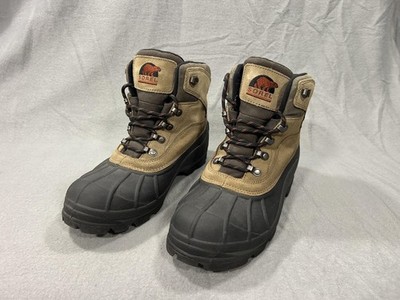Sorel Cold Mountain Boots Mens Size 9 Brown Hiking Thinsulate Waterproof Snow