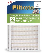 Filtrete 12x18x1 AC Furnace Air Filter, MPR 700, MERV 8, 2 Pack