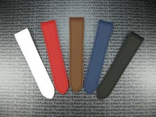 New 24.5mm PU Rubber Strap SANTOS 100 Chronograph XL Leather Watch Band X1