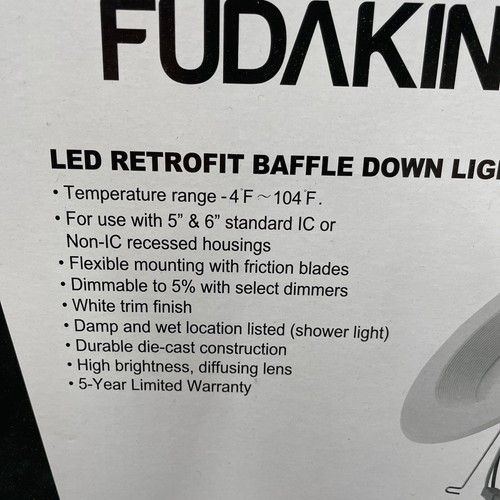 (2) 5/6” Baffle Down Light Retrofit 13W Dimmable Color Temp Changing O2 - Picture 2 of 6