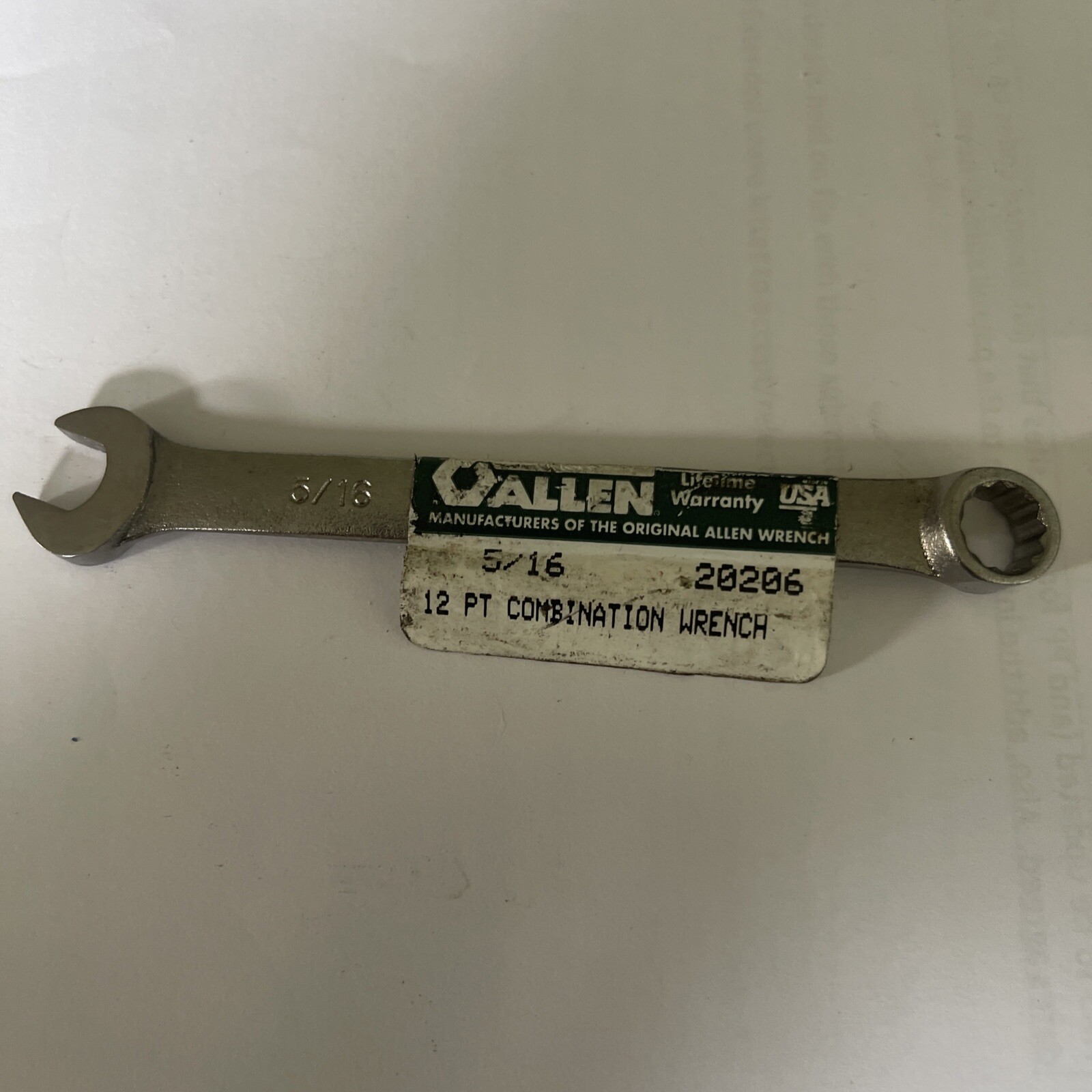 ALLEN TOOLS USA COMBINATION WRENCH/SPANNER, 5/16 ,20206 ,Lifetime Warranty