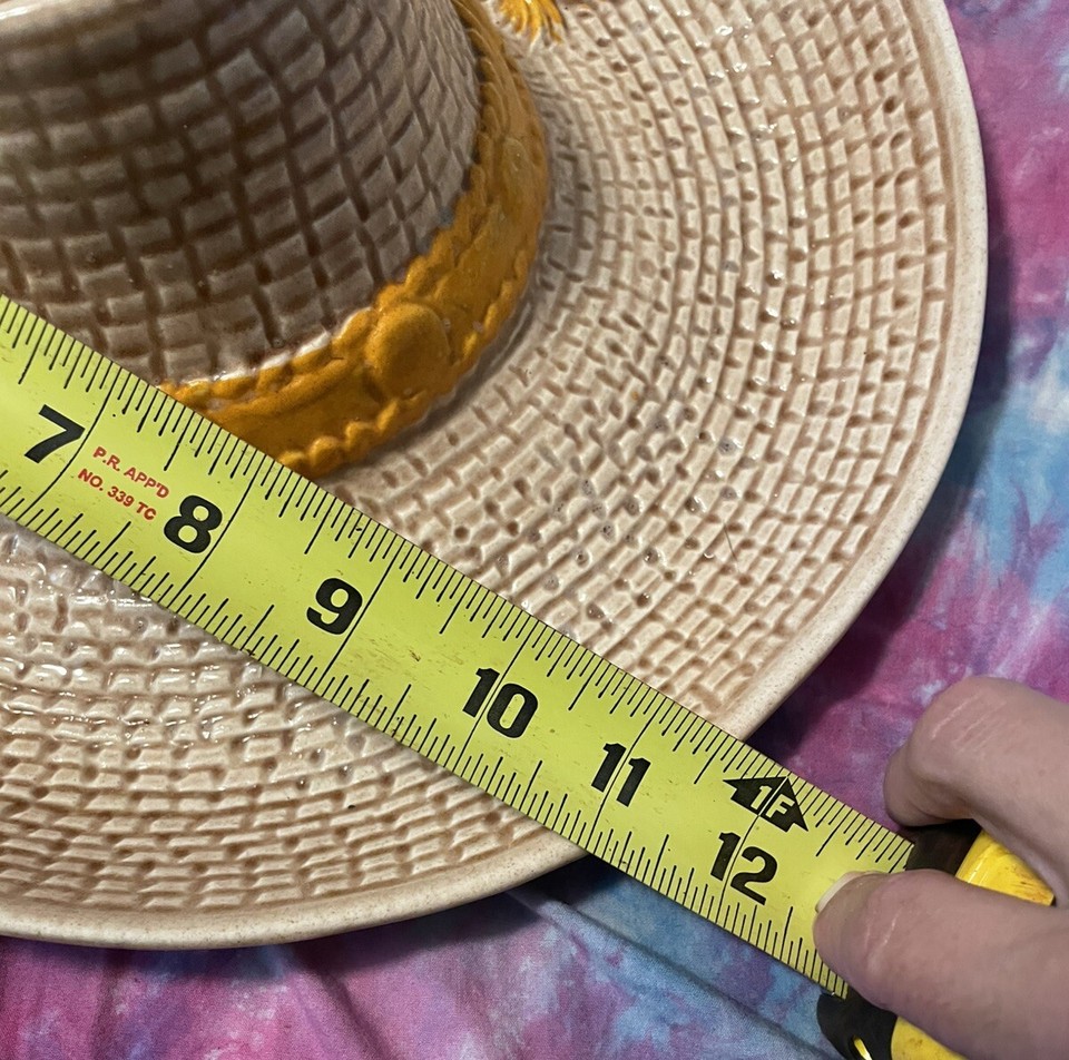 VTG Treasure Craft Sombrero Cowboy Hat Chip and Dip Large Serving Bowl