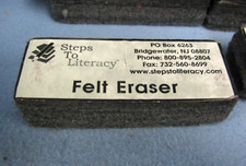 Lot of 10: Steps to Literacy FELT ERASER 4" x 1 1/2" Whiteboard Board Eraser