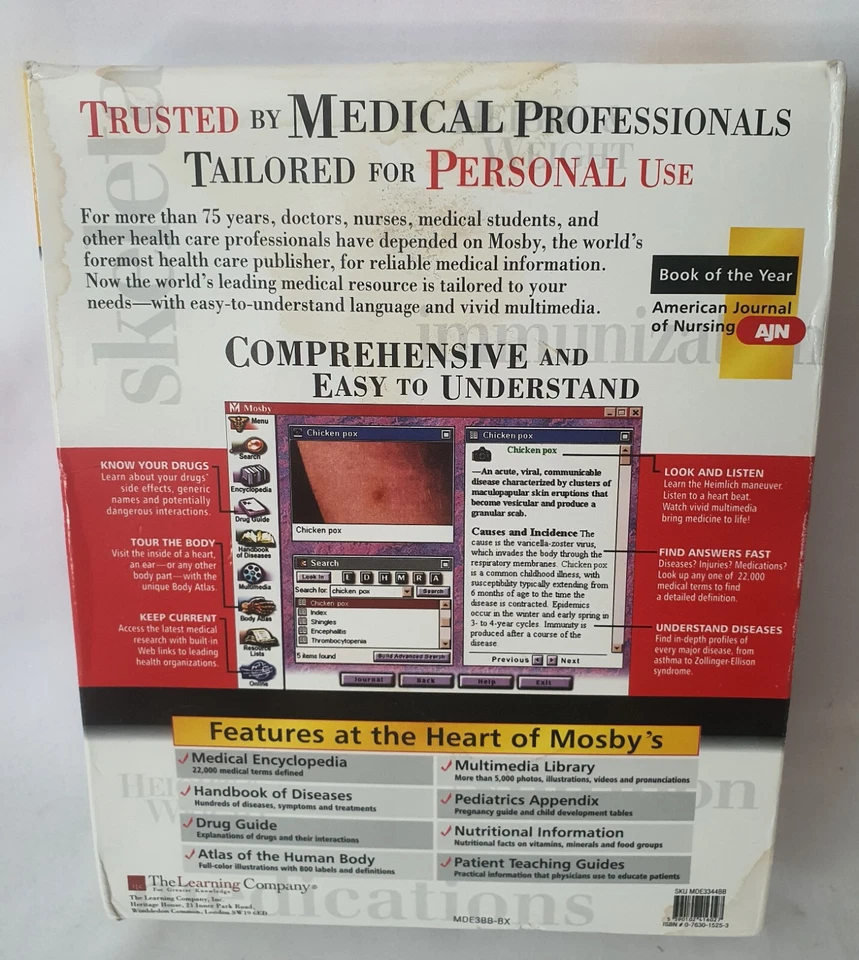 Mosby's Medical Encyclopedia PC CD-ROM for Windows Big Box NEW UNUSED resealed - Bild 3 von 4