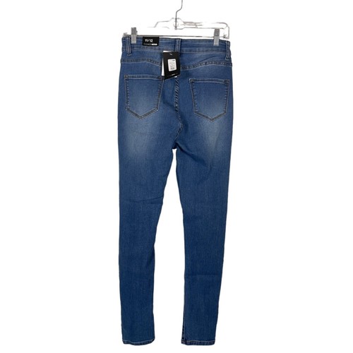 Fashion Nova Say Yes To Distress Jeans Womens Size 11/12 Blue Medium Wash Denim - Picture 2 of 9