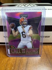 2021 Playoff Football Pink Prizm Call To Arms Baker Mayfield