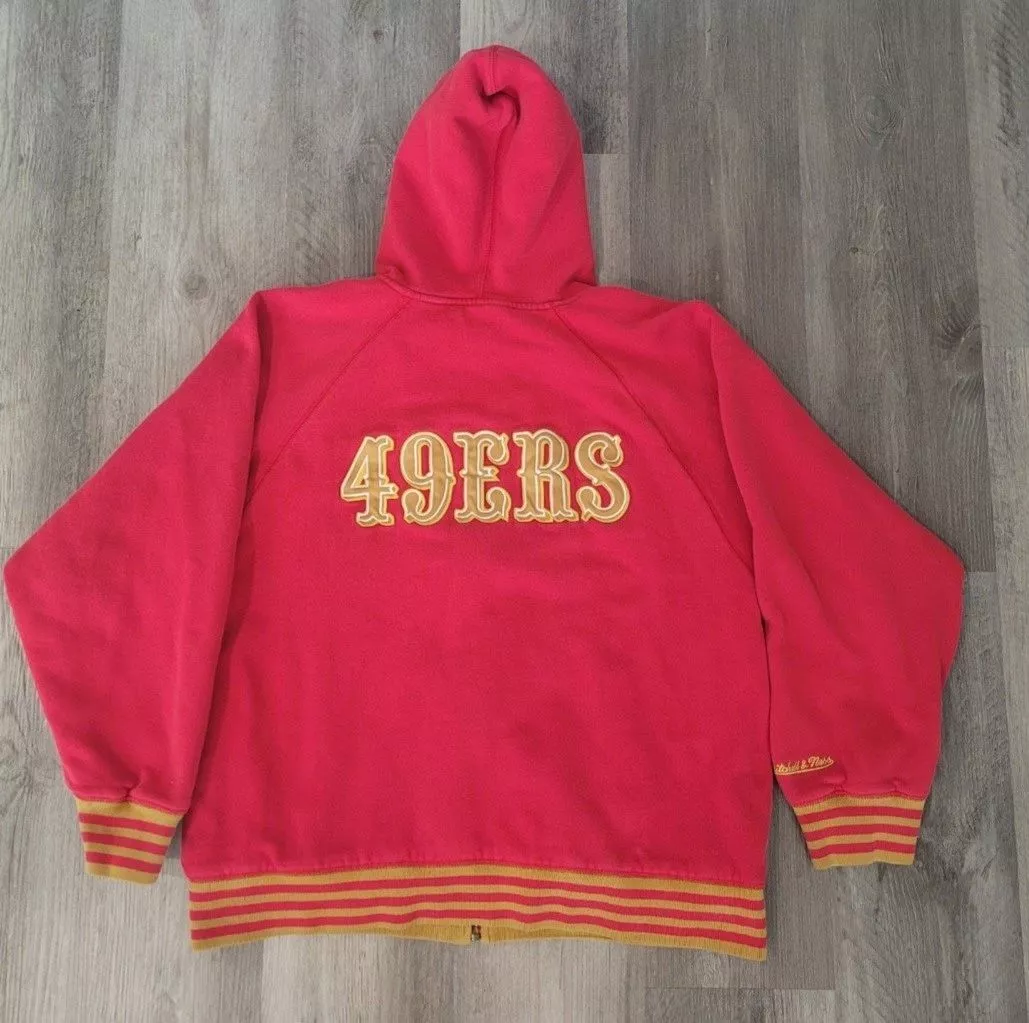 Authentic Mitchell & Ness 49ers Women's Red 49ERS Hoodie size  Large