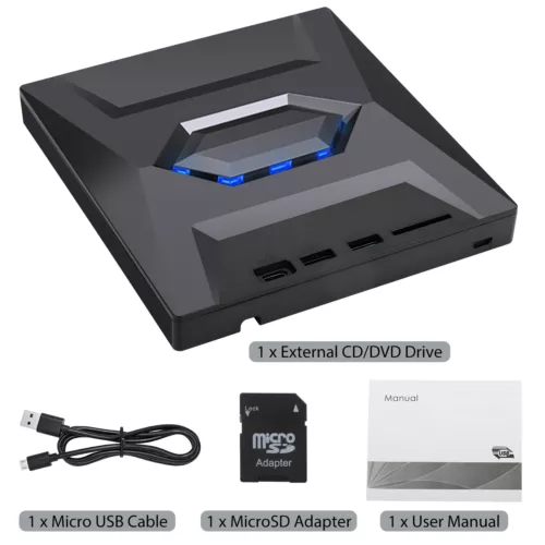 7in1 USB 3.0 Externes Laufwerk DVD CD UHD 4K Brenner Player Type-C für Laptop PC - Bild 15 von 15